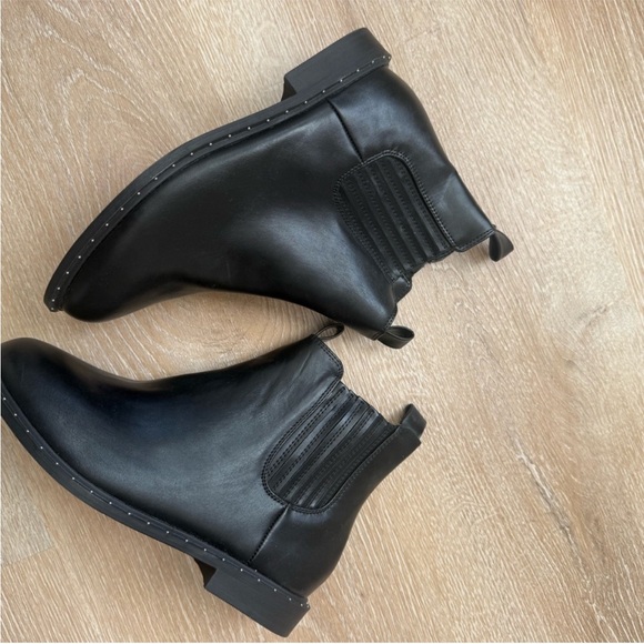 Black Ankle Boots with Studded Sole - Picture 2 of 4